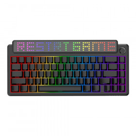 WIRELESS KEYBOARD (คีย์บอร์ดไร้สาย) AJAZZ PIXEL68 - WHITE PEACH SWITCH RGB EN/TH BLACK