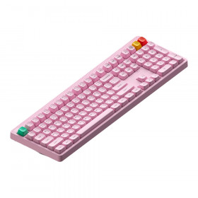 WIRELESS KEYBOARD (คีย์บอร์ดไร้สาย) NUPHY NODE 100 HIGH-PROFILE - RED MAX SWITCH RGB EN/TH LIGHT PINK N100M-P1-TH