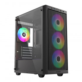 CASE (เคส) ID-COOLING WARE 300 ARGB - MICRO-ATX BLACK