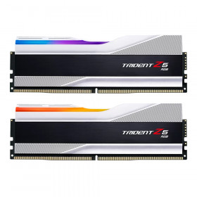 64GB (32GBx2) DDR5 6000MHz RAM (หน่วยความจำ) G.SKILL TRIDENT Z5 RGB DDR5 - INTEL XMP CL30 METALLIC SILVER F5-6000J3040G32GX2-TZ5RS