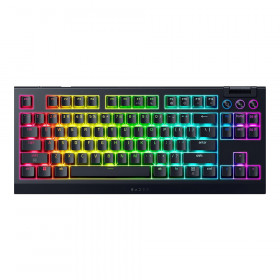 WIRELESS KEYBOARD (คีย์บอร์ดไร้สาย) RAZER BLACKWIDOW V4 TENKEYLESS HYPERSPEED - RAZER ORANGE TACTILE MECHANICAL SWITCH GEN-3 CHROMA RGB EN BLACK
