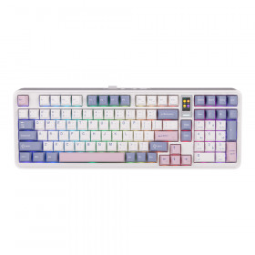WIRELESS KEYBOARD (คีย์บอร์ดไร้สาย) EGA TYPE CMK11 - CREAMCYAN BLUE SWITCH EN/TH RGB NEW WHITE