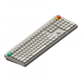 WIRELESS KEYBOARD (คีย์บอร์ดไร้สาย) NUPHY NODE 100 HIGH-PROFILE - RED MAX SWITCH RGB EN/TH LUNAR WHITE N100M-W1-TH