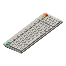 WIRELESS KEYBOARD (คีย์บอร์ดไร้สาย) NUPHY NODE 100 LOW-PROFILE - BLUSH NANO SWITCH RGB EN/TH LUNAR WHITE N100N-W4-TH