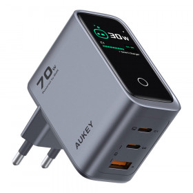 CHARGER (ที่ชาร์จ) AUKEY PA-B14 AIVYO SWIFT - 70W GaN 2 x USB-C 1 x USB-A