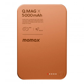 POWER BANK (พาวเวอร์แบงค์) MOMAX Q.MAG X MAGNETIC WIRELESS - 5000mAh GEN2 ORANGE