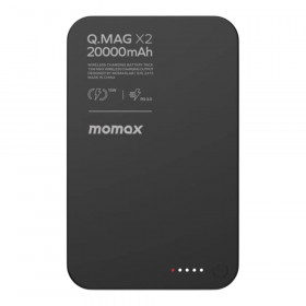 POWER BANK (พาวเวอร์แบงค์) MOMAX Q.MAG X2 MAGNETIC WIRELESS - 20000mAh GEN2 BLACK