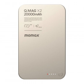 POWER BANK (พาวเวอร์แบงค์) MOMAX Q.MAG X2 MAGNETIC WIRELESS - 20000mAh GEN2 TITANIUM