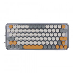 WIRELESS KEYBOARD (คีย์บอร์ดไร้สาย) AULA F3680 - BLUE SWITCH WHITE BACKLIT EN/TH GRAY