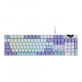 KEYBOARD (คีย์บอร์ด) NUBWO X33MAX ALISTAR - OTEMU BLUE SWITCH RGB EN/TH WHITE-PURPLE