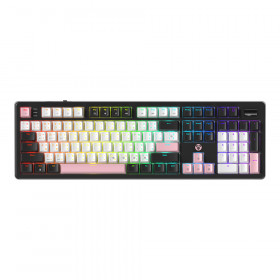 WIRELESS KEYBOARD (คีย์บอร์ดไร้สาย) FANTECH MK895 ATOM PRO106 - BERRY FROST SWITCH RGB EN/TH BLACK-PINK
