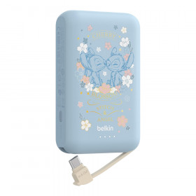 POWER BANK (พาวเวอร์แบงค์) BELKIN BOOSTCHARGE 10K WITH INTEGRATED CABLE DISNEY COLLECTION - 10000 mAh STITCH BPB021QCLS-DY