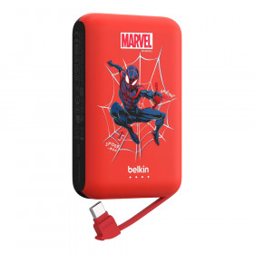 POWER BANK (พาวเวอร์แบงค์) BELKIN BOOSTCHARGE 10K WITH INTEGRATED CABLE DISNEY COLLECTION - 10000 mAh SPIDER-MAN BPB021QCBR-DY