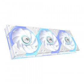 CASE FAN (พัดลมเคส) ASUS ROG EURUX GR120 ARGB REVERSE - 120MM ARGB PWM REVERSE BLADE WHITE 3-PACK