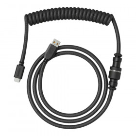 USB COILED CABLE (สายยูเอสบีแบบขด) GLORIOUS COILED KEYBOARD CABLE - PHANTOM BLACK