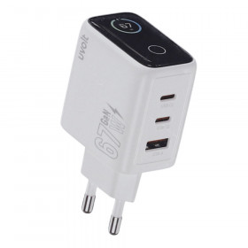 CHARGER (ที่ชาร์จ) UVOLT A6704 - 67W 2 x USB-C 1 x USB-A WHITE