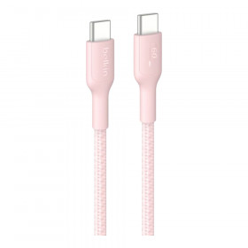 CHARGER CABLE (สายชาร์จ) BELKIN BOOSTCHARGE PRO - BRAIDED USB-C TO USB-C CABLE 60W 1M PINK CAB024FQ1MPK
