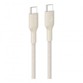 CHARGER CABLE (สายชาร์จ) BELKIN BOOSTCHARGE PRO - USB-C TO USB-C BRAIDED CABLE 240W 1M SAND CAB025FQ1MSD