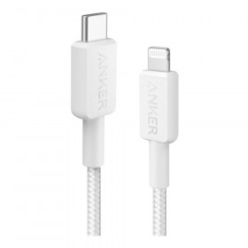 CHARGER CABLE (สายชาร์จ) ANKER 322 USB-C TO LIGHTNING - 180CM BRAIDED WHITE A81B6H21