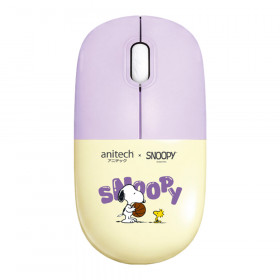 WIRELESS MOUSE (เมาส์ไร้สาย) ANITECH SNOOPY SNP-W247 - YELLOW-PURPLE SNP-W247-IV