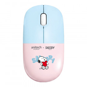 WIRELESS MOUSE (เมาส์ไร้สาย) ANITECH SNOOPY SNP-W247 - PINK-BLUE SNP-W247-PI