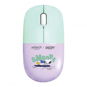 WIRELESS MOUSE (เมาส์ไร้สาย) ANITECH SNOOPY SNP-W247 - PURPLE-GREEN SNP-W247-PU