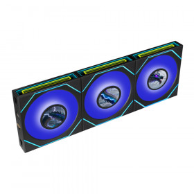 CASE FAN (พัดลมเคส) LIAN LI UNI FAN SL-INF LCD FLEX - 120MM ARGB PWM REVERSE BLADE BLACK 3-PACK 12RSLIND1F3B