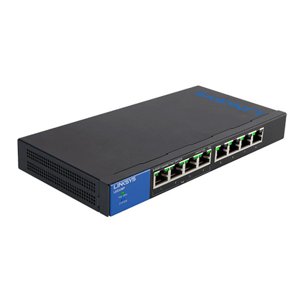 SWITCH HUB (สวิตซ์ฮับ) LINKSYS (LGS108P-AP) 10/100/1000 WITH POE