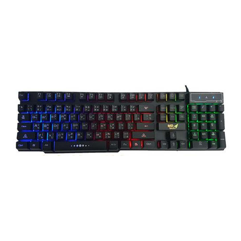 KEYBOARD (คีย์บอร์ด) MD-TECH K3 (RUBBER DOME) (MULTI COLOR LED) (EN/TH)