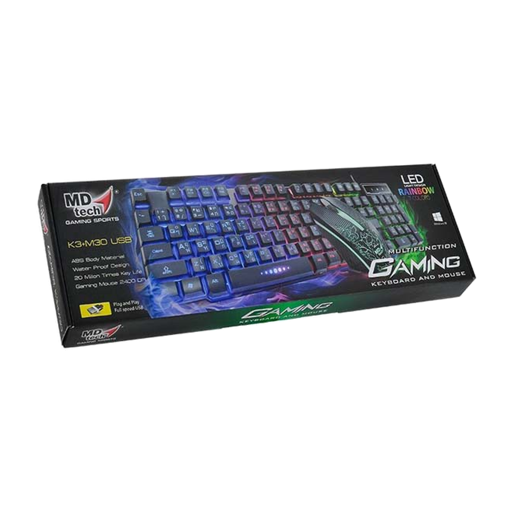 KEYBOARD & MOUSE (คีย์บอร์ดและเมาส์) MD-TECH K3 (RUBBER DOME) (MULTI ...