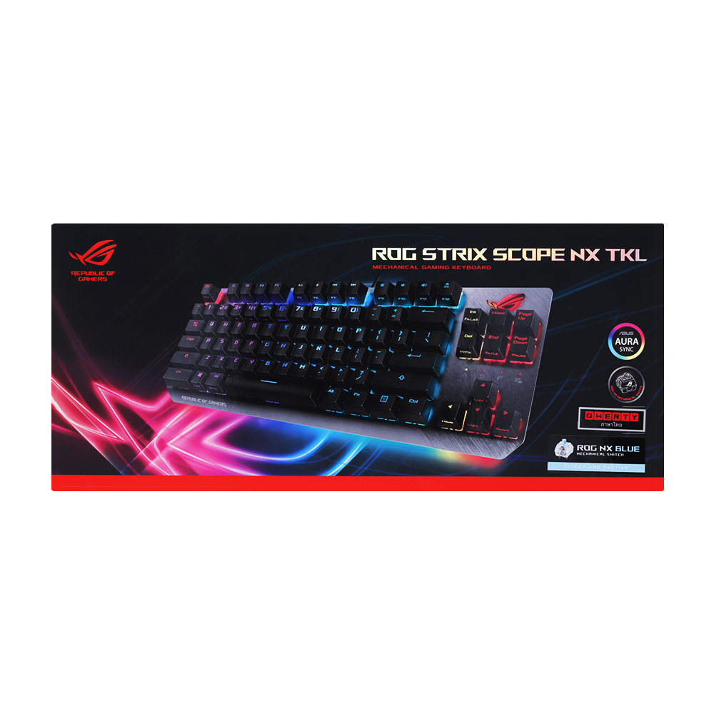 KEYBOARD (คีย์บอร์ด) ASUS ROG STRIX SCOPE NX TKL (ROG NX BLUE) (RGB LED ...