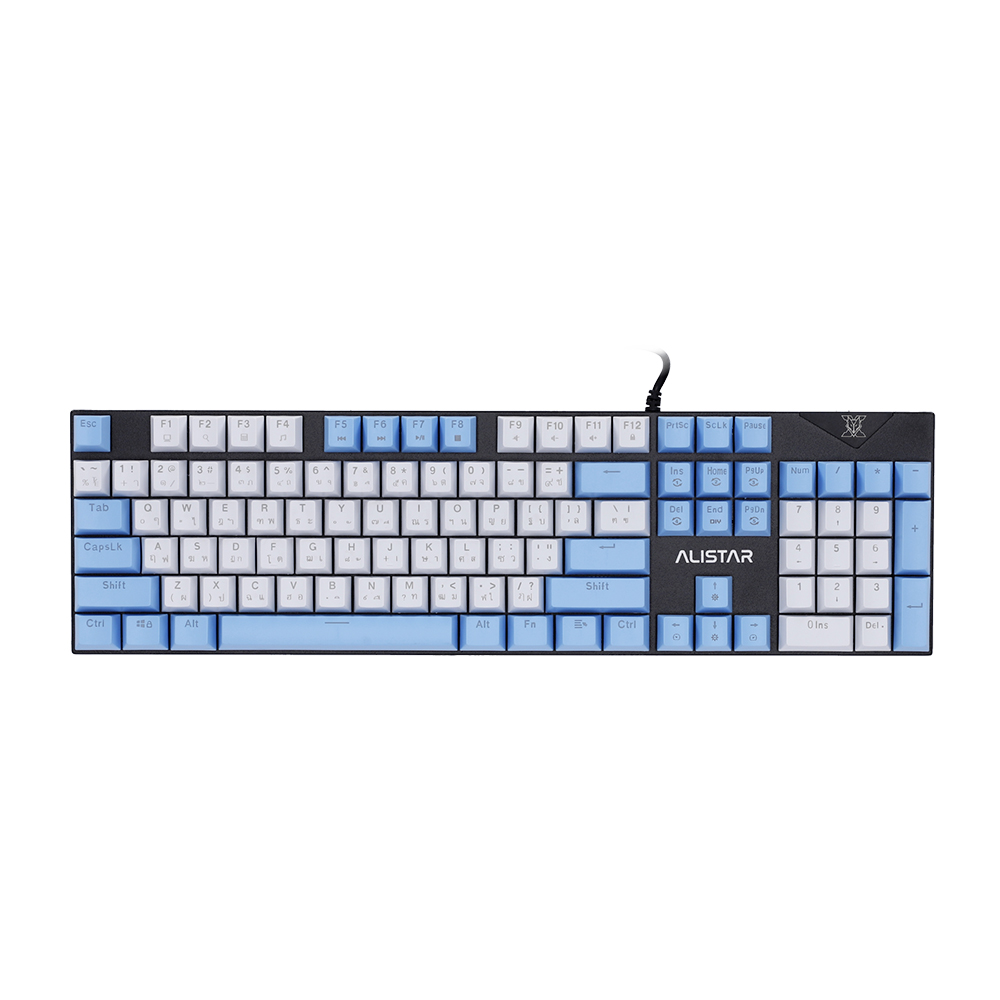 KEYBOARD (คีย์บอร์ด) NUBWO X33 ALISTAR [RED SWITCH] (BLUE-WHITE)
