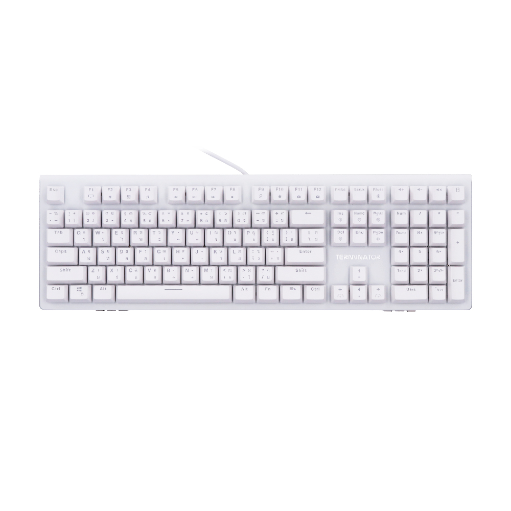 KEYBOARD (คีย์บอร์ด) NUBWO X30 TERMINATOR WHITE (OTEMU MECHANICAL BLUE ...