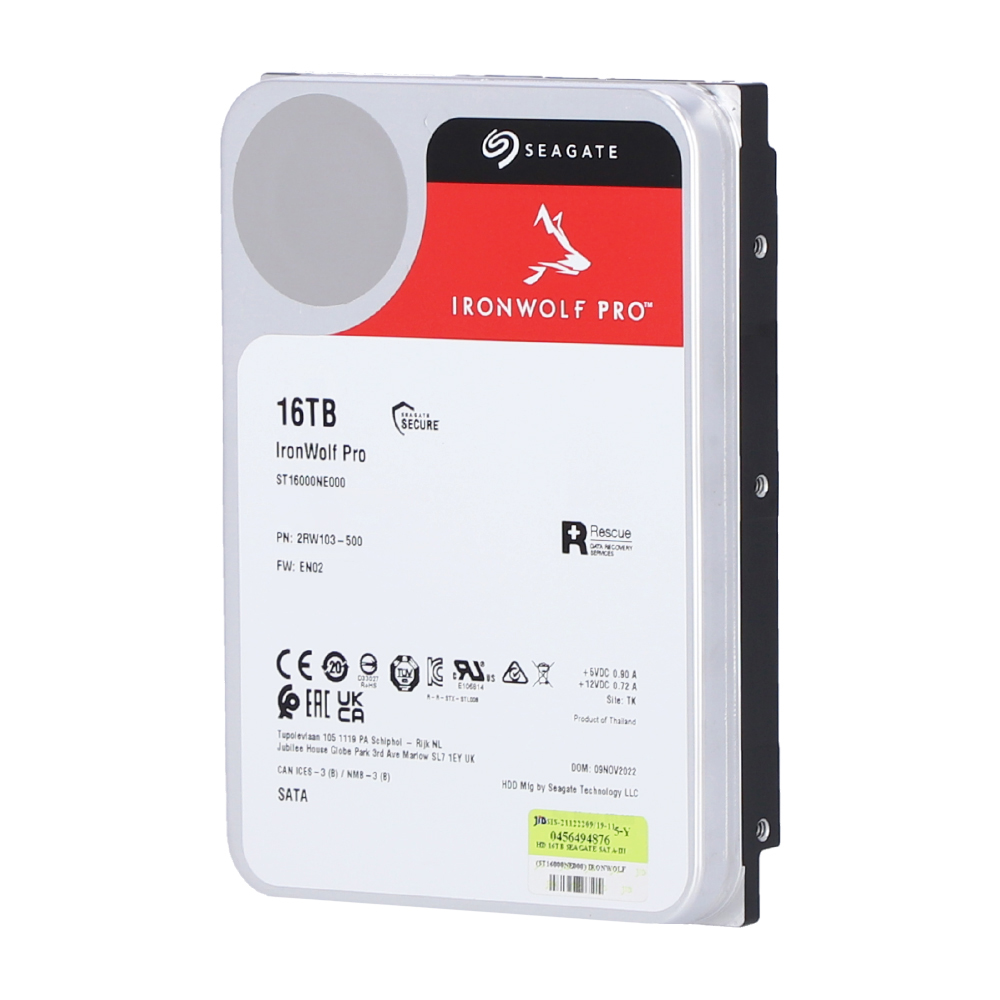 16 TB 3.5 INCH HDD (ฮาร์ดดิสก์ 3.5 นิ้ว) SEAGATE IRONWOLF PRO