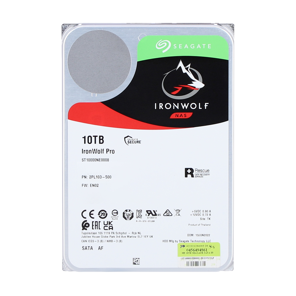 10 TB 3.5 INCH HDD (ฮาร์ดดิสก์ 3.5 นิ้ว) SEAGATE IRONWOLF PRO