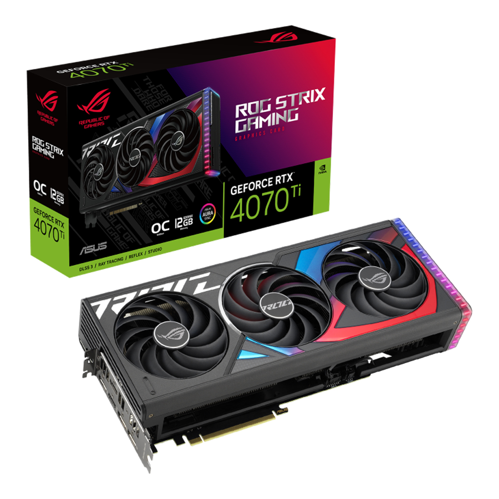 ROG Strix GeForce RTX 4070Ti 12GB 非OC VGA (การ์ดแสดงผล) ASUS ROG STRIX GEFORCE RTX 4070TI 12GB GDDR6X OC