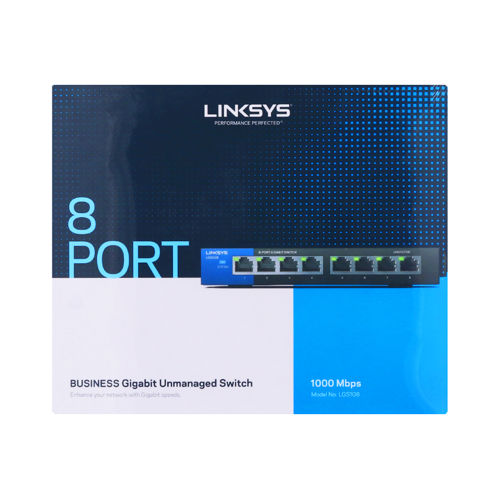 Lynsys Router 8 Port SWITCH (สวิตซ์) LINKSYS 8 PORTS LGS108 GIGABIT PORT