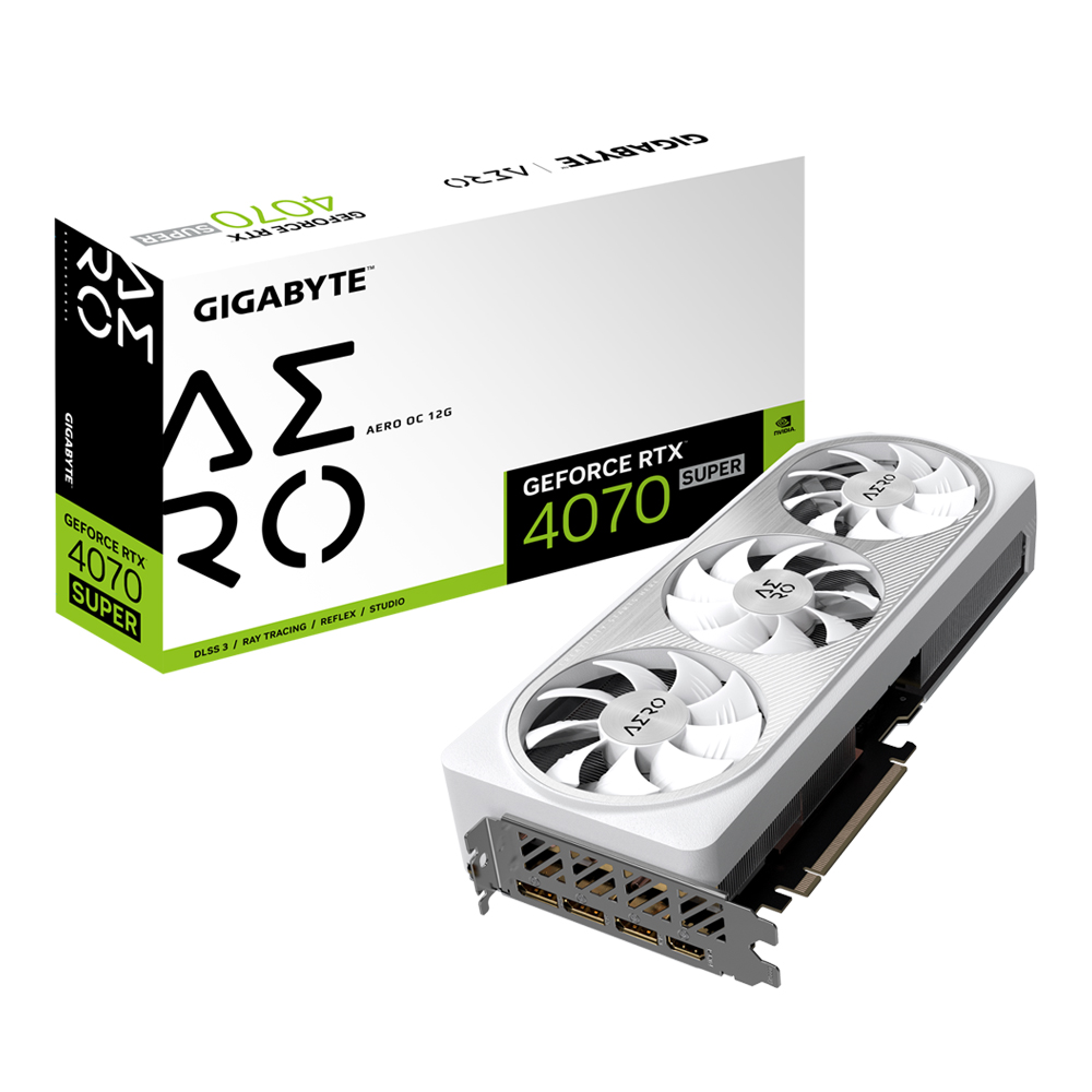 GIGABYTE AERO OC 12G GEFORCE RTX 4070 中古 VGA (การ์ดแสดงผล) GIGABYTE GEFORCE RTX 4070 SUPER AERO OC 12G
