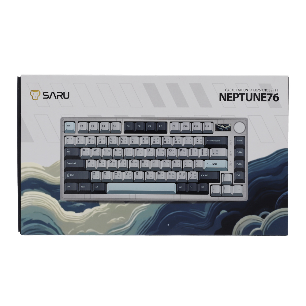 WIRELESS KEYBOARD (คีย์บอร์ดไร้สาย) SARU KX-76 NEPTUNE (WHITE) (GALAXY ...