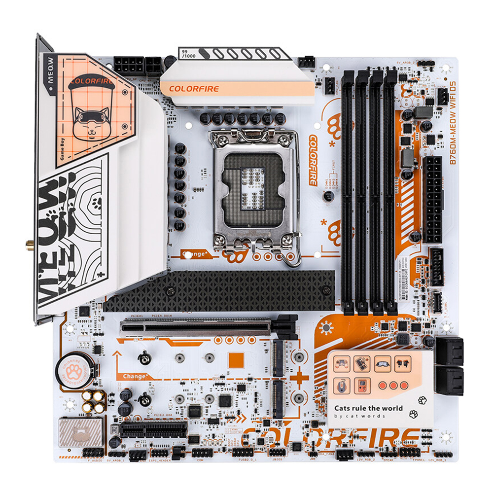 MAINBOARD (เมนบอร์ด) COLORFIRE B760M-MEOW WIFI D5 ORANGE - INTEL