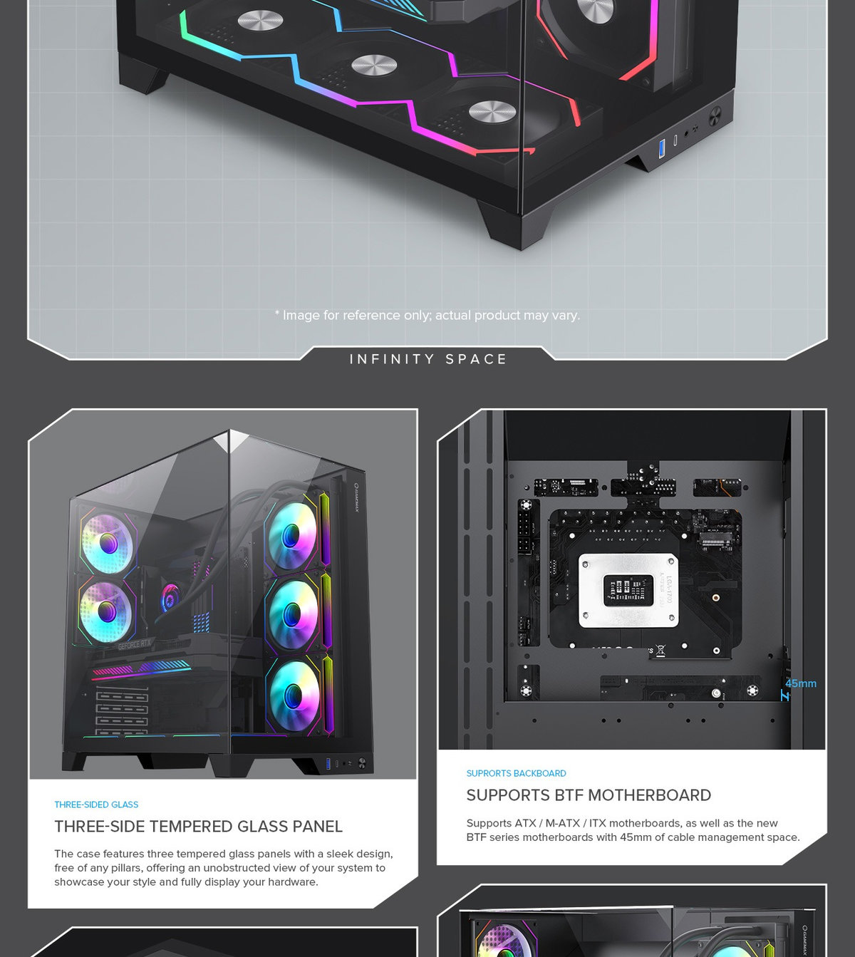 CASE (เคส) GAMEMAX INFINITY PLUS - ATX BLACK