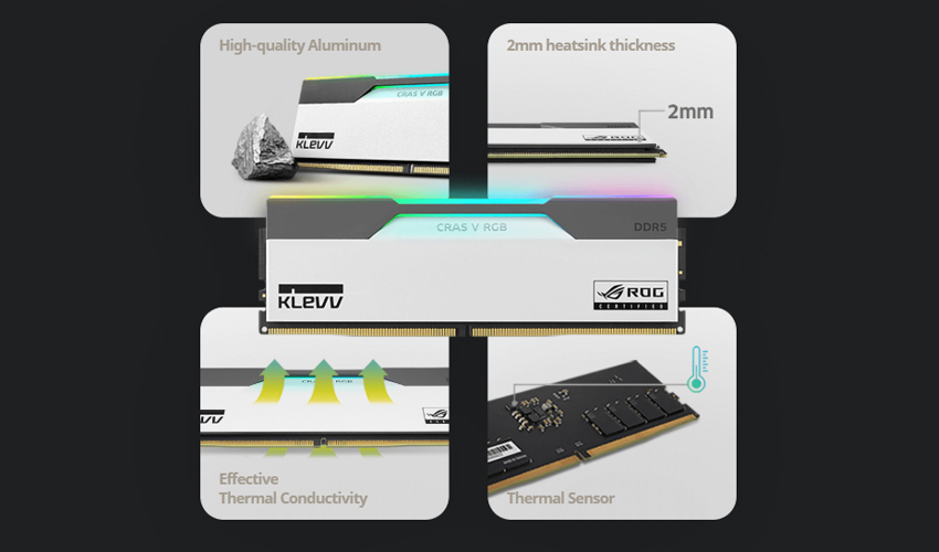 32GB (16GBx2) DDR5 7200MHz RAM (หน่วยความจำ) KLEVV CRAS V RGB ROG