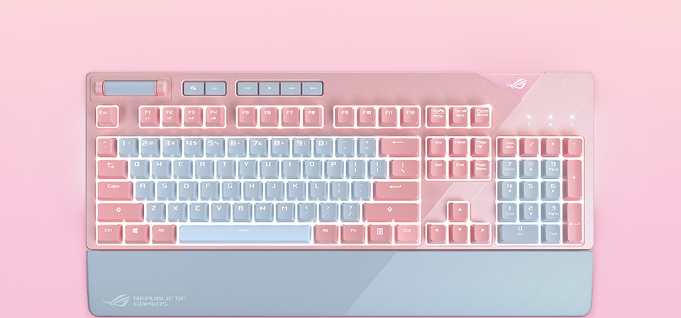 KEYBOARD (คีย์บอร์ด) ASUS ROG STRIX FLARE PNK LTD (CHERRY MX RGB RED ...