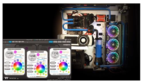 CASE FAN (พัดลมเคส) THERMALTAKE RIING PLUS 14 RGB TT PERMIUM 5 FAN PACK