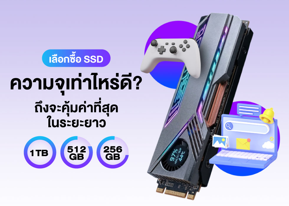 เลือกซื้อ SSD ความจุเท่าไหร่ดี? 256GB, 512GB หรือ 1TB ถึงจะคุ้มค่าที่สุดในระยะยาว