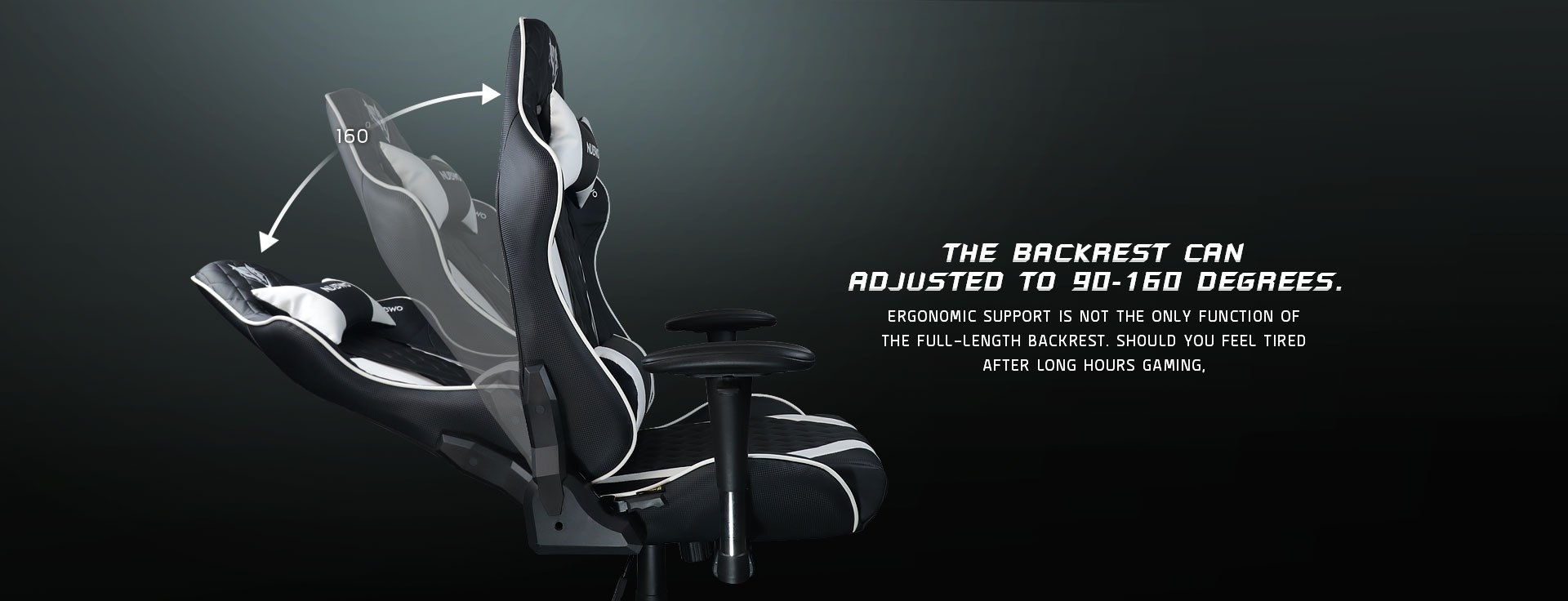 GAMING CHAIR (เก้าอี้เกมมิ่ง) NUBWO GAMING CH-019 (NBCH019) BLACK-WHITE ...