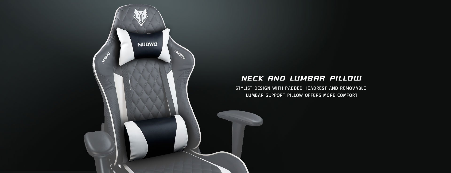 GAMING CHAIR (เก้าอี้เกมมิ่ง) NUBWO GAMING CH-019 (NBCH019) BLACK-WHITE ...