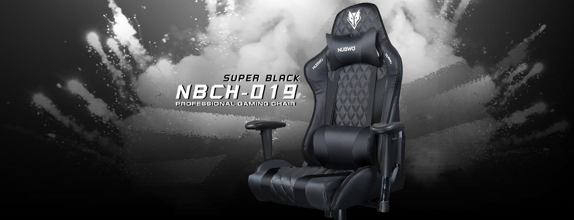 GAMING CHAIR (เก้าอี้เกมมิ่ง) NUBWO GAMING CH-019 (NBCH019) SUPER BLACK ...